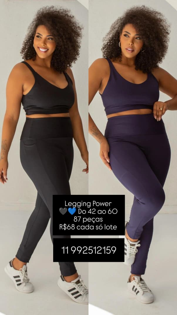 CALÇA LEAGGING COM BOLSO EM SUPLEX POWER PLUS SIZE DO 42 AO 60